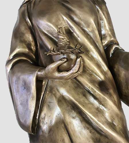 SAINT GERTRUDE - BRONZE SCULPTURE, Detail