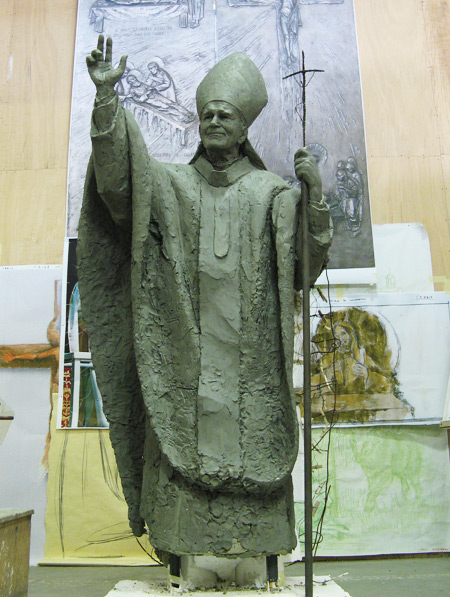 Scultura in bronzo di Papa Giovanni Paolo II