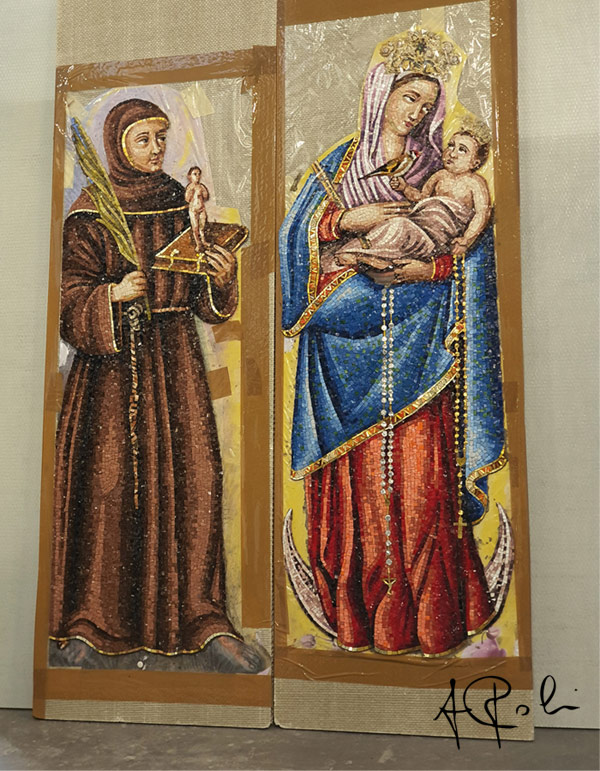 I due mosaici commissionati dall'ambasciata della Colombia