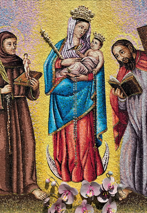 Mosaico realizzato per l'ambasciata Colombiana in vaticano nei giardini vaticani