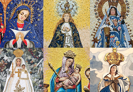 Mosaici realizzati per le ambasciate sud americane nei giardini vaticani