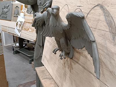modello in plastilina dell'aquila dell'ambone